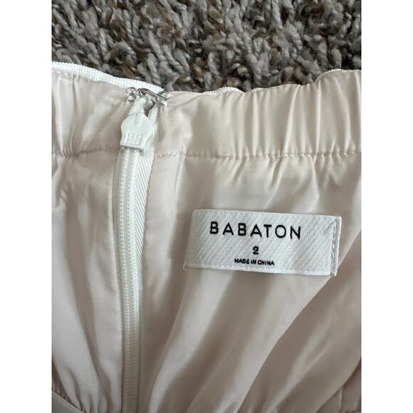 Aritzia Babaton Strapless White Flutter Capri Jumpsuit Romper Size 2 Bridal - Picture 6 of 9